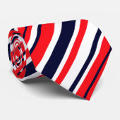 Druckmuster-Krawatte von Funky Red Blue Stripes Krawatte (Gerollt)