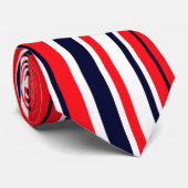 Druckmuster-Krawatte von Funky Red Blue Stripes Krawatte (Gerollt)