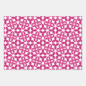 Druckmuster mit rosa geometrischem Muster Geschenkpapier Set (Vorderseite 3)