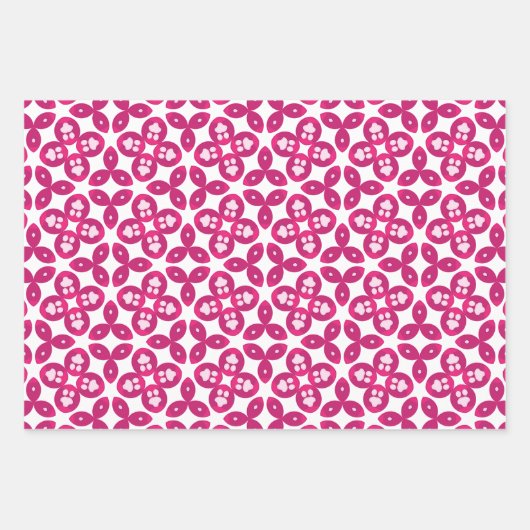 Druckmuster mit rosa geometrischem Muster Geschenkpapier Set (Vorderseite 3)