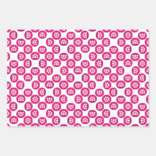 Druckmuster mit rosa geometrischem Muster Geschenkpapier Set (Vorderseite 2)