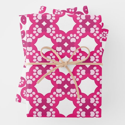Druckmuster mit rosa geometrischem Muster Geschenkpapier Set (Beispiel)