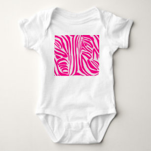 Druckmuster mit rosa Zebrastreifen Baby Strampler