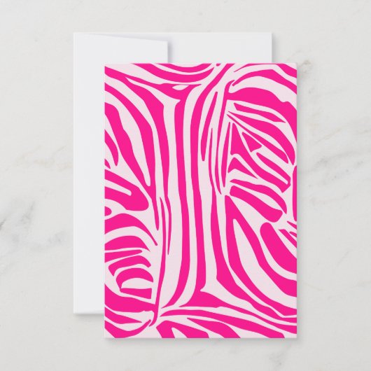 Druckmuster mit rosa Zebrastreifen Dankeskarte (Vorderseite)