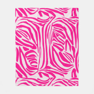 Druckmuster mit rosa Zebrastreifen Fleecedecke