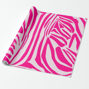 Druckmuster mit rosa Zebrastreifen Geschenkpapier