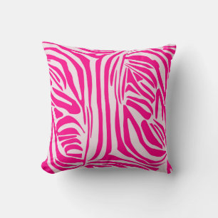 Druckmuster mit rosa Zebrastreifen Kissen