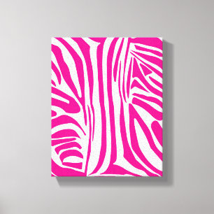 Druckmuster mit rosa Zebrastreifen Leinwanddruck