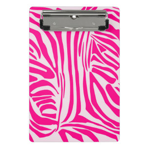 Druckmuster mit rosa Zebrastreifen Mini Klemmbrett