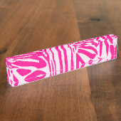 Druckmuster mit rosa Zebrastreifen Namensplakette (Seite)