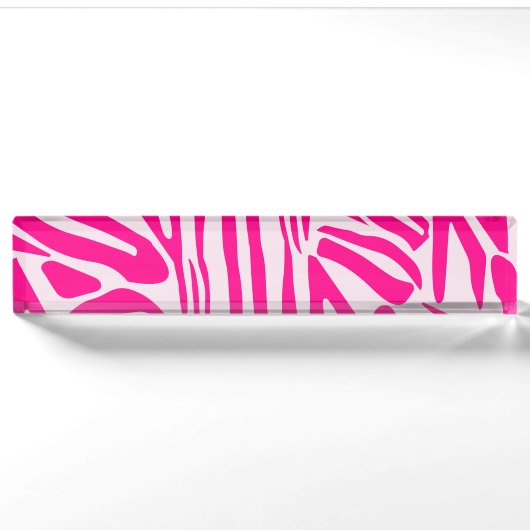 Druckmuster mit rosa Zebrastreifen Namensplakette (Vorderseite)