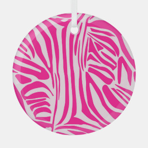 Druckmuster mit rosa Zebrastreifen Ornament Aus Glas