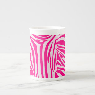 Druckmuster mit rosa Zebrastreifen Porzellantasse