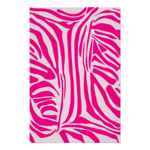 Druckmuster mit rosa Zebrastreifen Poster