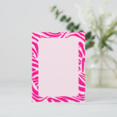 Druckmuster mit rosa Zebrastreifen Postkarte (Stehend Vorderseite)