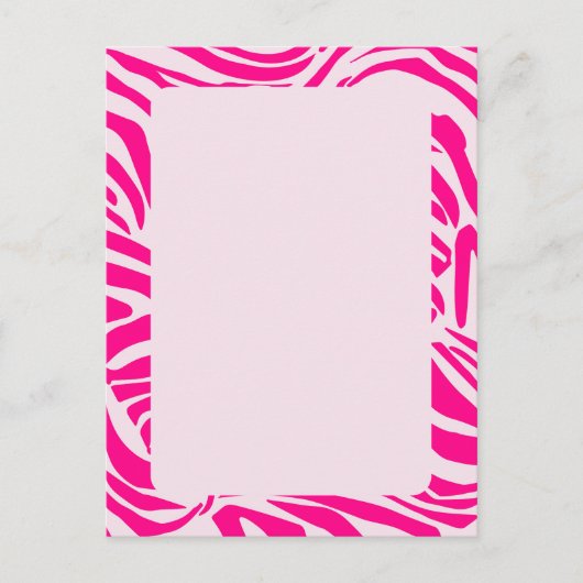 Druckmuster mit rosa Zebrastreifen Postkarte (Vorderseite)