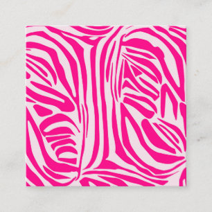 Druckmuster mit rosa Zebrastreifen Quadratische Visitenkarte
