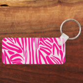 Druckmuster mit rosa Zebrastreifen Schlüsselanhänger (Vorderseite)