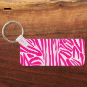 Druckmuster mit rosa Zebrastreifen Schlüsselanhänger (Rückseite)