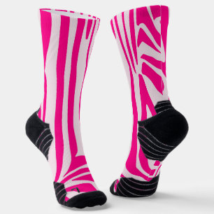 Druckmuster mit rosa Zebrastreifen Socken