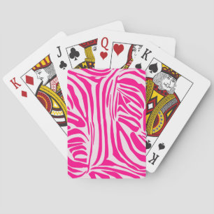 Druckmuster mit rosa Zebrastreifen Spielkarten