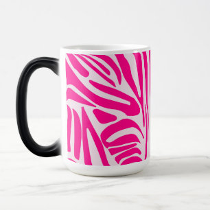 Druckmuster mit rosa Zebrastreifen Verwandlungstasse