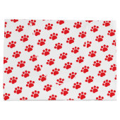 Druckmuster mit roter Farbe Große Geschenktüte (Rückseite)