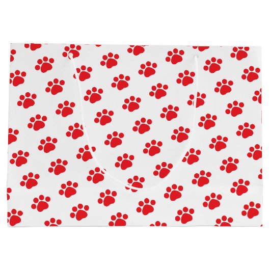 Druckmuster mit roter Farbe Große Geschenktüte (Rückseite)