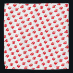 Druckmuster mit roter Farbe Halstuch<br><div class="desc">Die Einführung in unser bezauberndes Muster roter Pfotendrucke auf einem weißen Hintergrund, ein Design, das die Essenz Ihrer Liebe für Haustiere einfängt. Dieses wunderschöne Muster zeigt eine Serie roter Pfotendrucke, die in einem wiederholten Muster angeordnet sind und einen spielerischen und auffälligen Effekt erzeugen. Ob Sie stolzer Tierbesitzer, Tierfreund sind oder...</div>