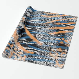 Druckmuster mit wilden Tieren Geschenkpapier