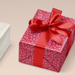 Druckmuster Rosa und Rot Leopard Geschenkpapier