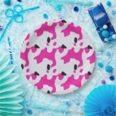 Druckmuster Rosa und Schwarz Kuh Pappteller (Party)