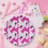 Druckmuster Rosa und Schwarz Kuh Pappteller (Party)