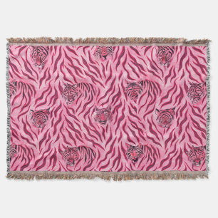 Druckmuster Rosa und Schwarz Tiger Decke