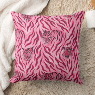 Druckmuster Rosa und Schwarz Tiger Kissen