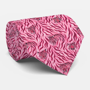 Druckmuster Rosa und Schwarz Tiger Krawatte