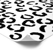 Druckmuster Schwarz/Weiß Leopard. Poster (Ecke)