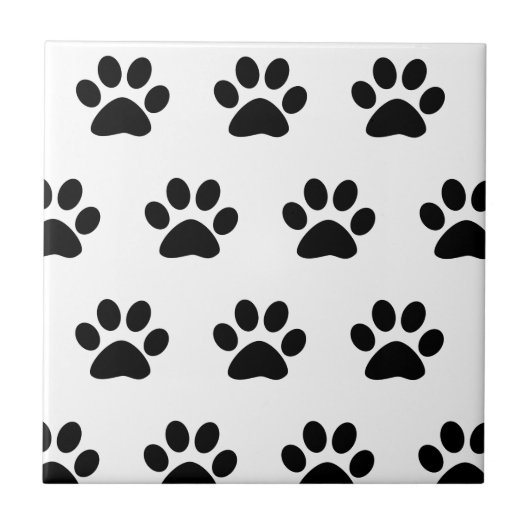 Druckmuster Schwarz-weiß Niedlich zeichnen Stilvol Fliese (Vorderseite)