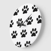 Druckmuster Schwarz-weiß Niedlich zeichnen Stilvol Große Wanduhr (Winkel)