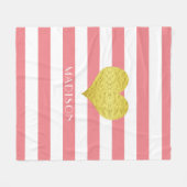 Druckname: Rosa und Weiß-goldenes Herzmuster Fleecedecke (Vorderseite (Horizontal))