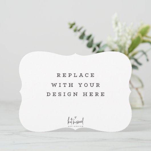 DRUCKORREKTUR 7 x 5 Zoll Dicut Bracket Edge Einladung (Stehend Vorderseite)