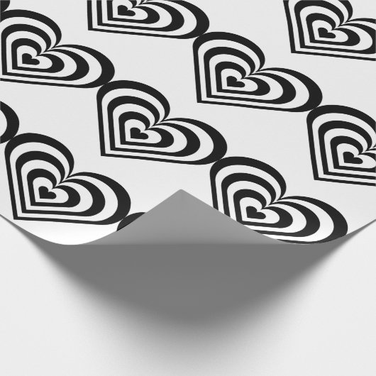 Druckpapier für Schwarzweiß-Herz Geschenkpapier (Ecke)