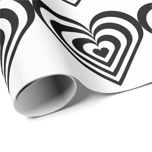 Druckpapier für Schwarzweiß-Herz Geschenkpapier (Rolleneckpunkt)