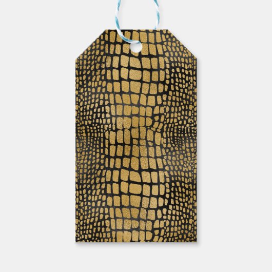 DRUCKPATTER FÜR SCHWARZE UND GOLD ALLIGATOR GESCHENKANHÄNGER (Vorderseite)