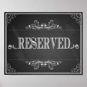 Druckplatte "Reserviert" Vintag Poster