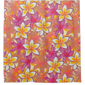 Druckplumeria-Muster Duschvorhang (Vorderseite)