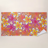 Druckplumeria-Muster Strandtuch (Vorderseite)