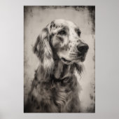 Druckporträt eines englischen Setters Poster (Vorne)
