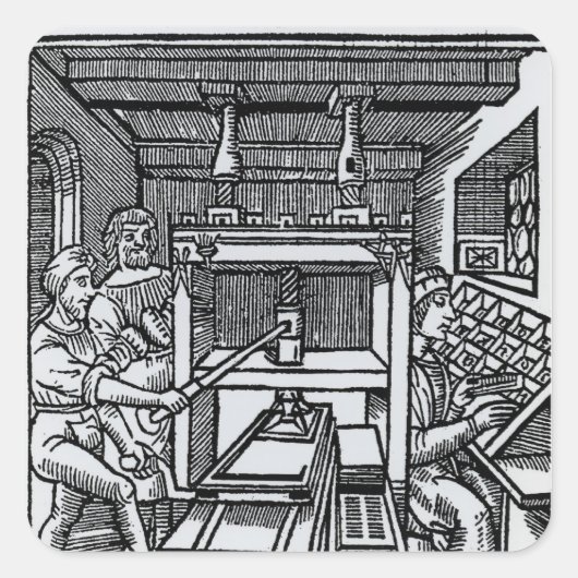 Druckpresse Quadratischer Aufkleber (Vorderseite)