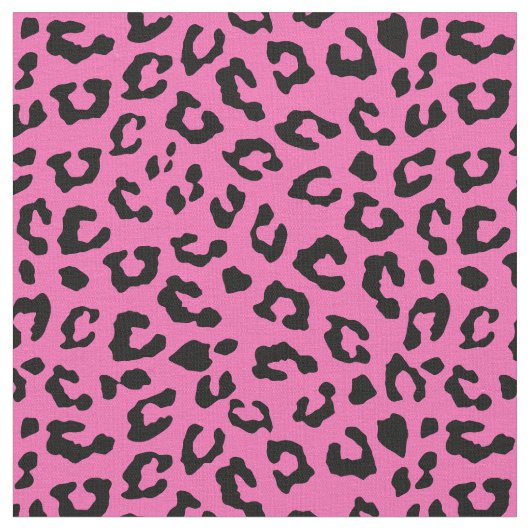 Druckpunkte aus rosa und schwarzem Leopard Stoff (Nahaufnahme)